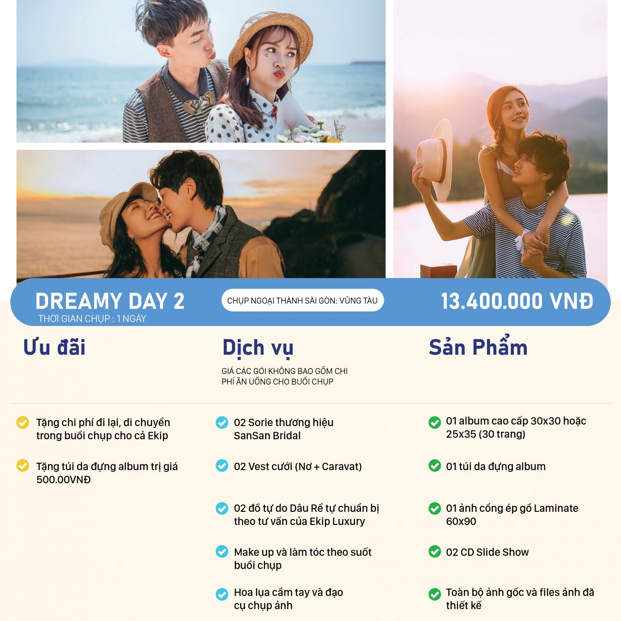 bảng giá chụp ảnh cưới DREAMY DAY 2