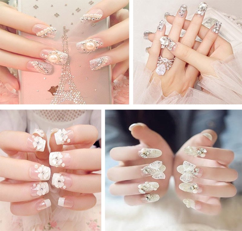 10 mẫu nail cô dâu đẹp đơn giản nhẹ nhàng hiện đại và sang chảnh