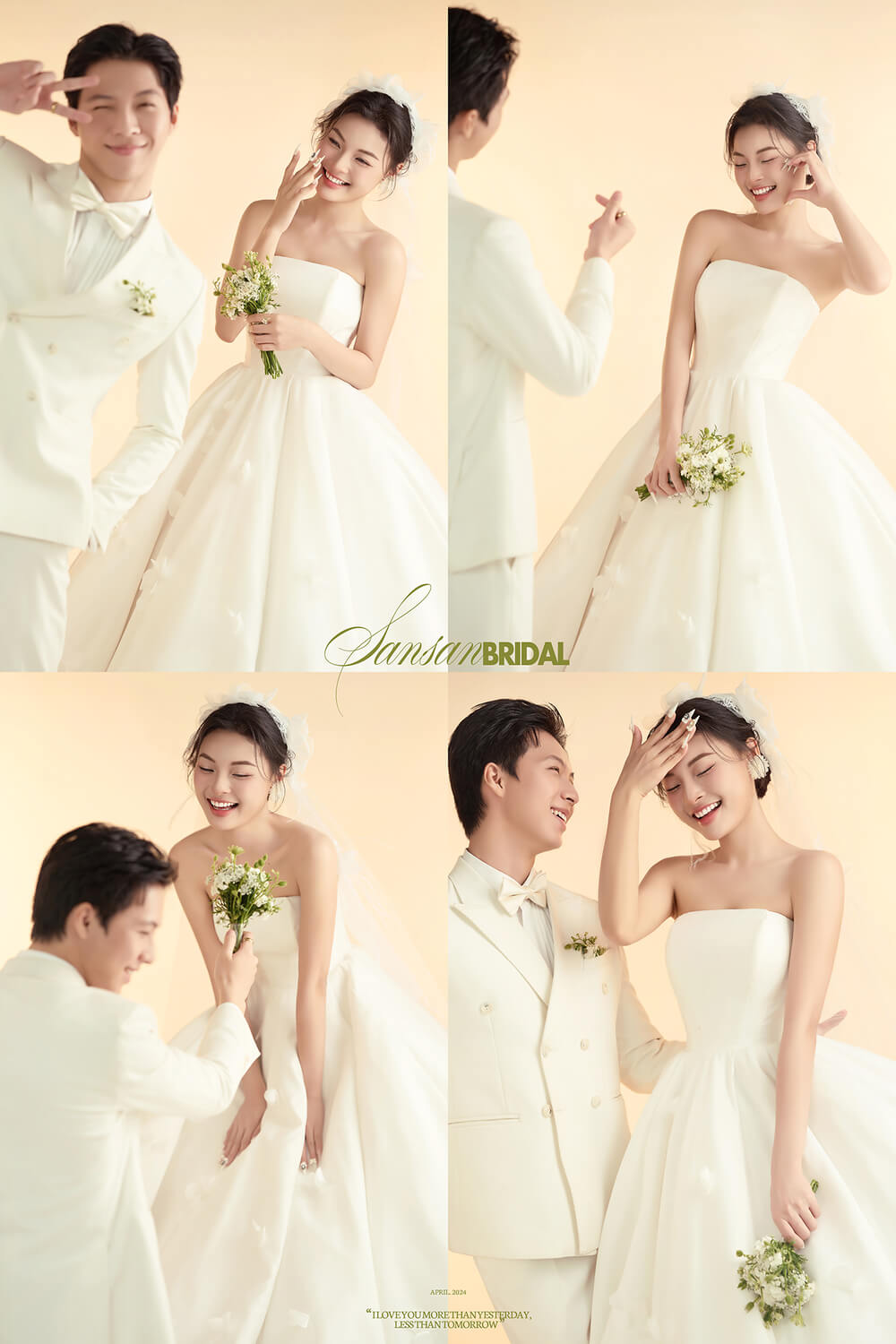 Ảnh cưới Hàn Quốc phông vàng cam